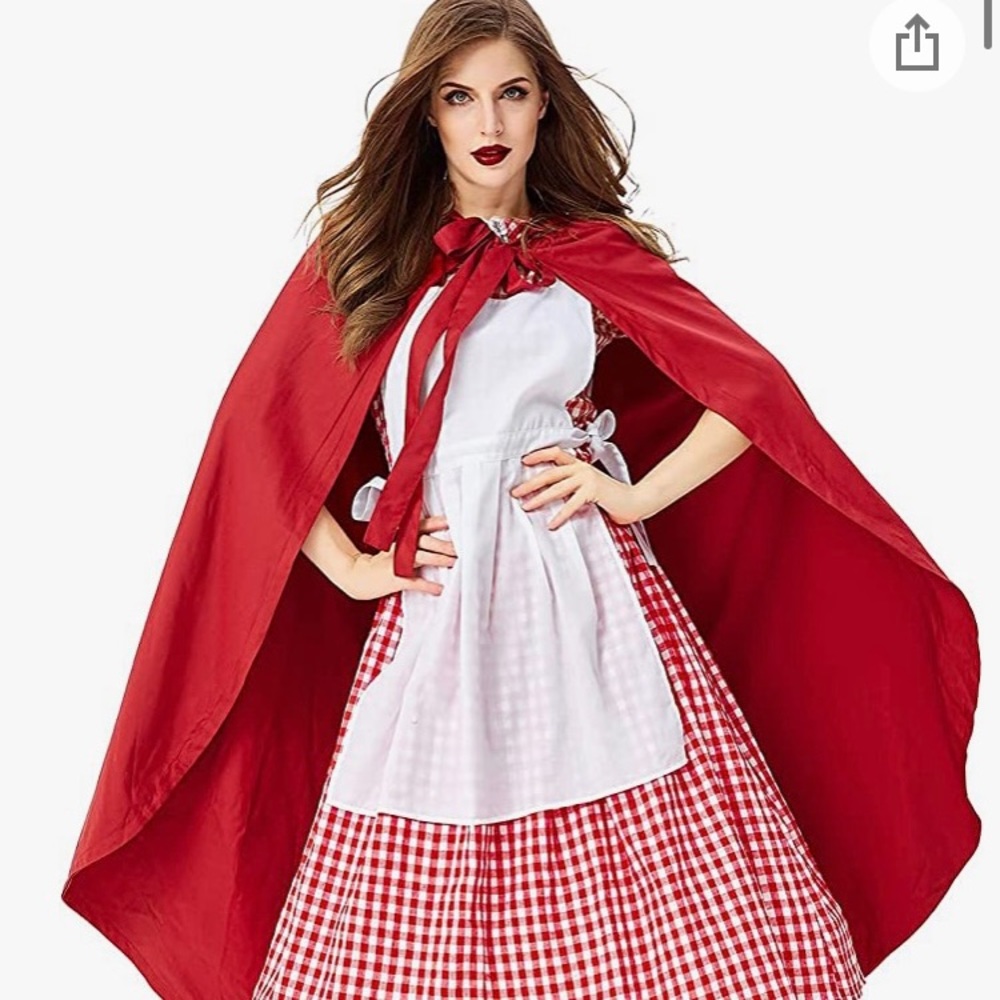 Women’s red riding hood costume. Dress & cape included.